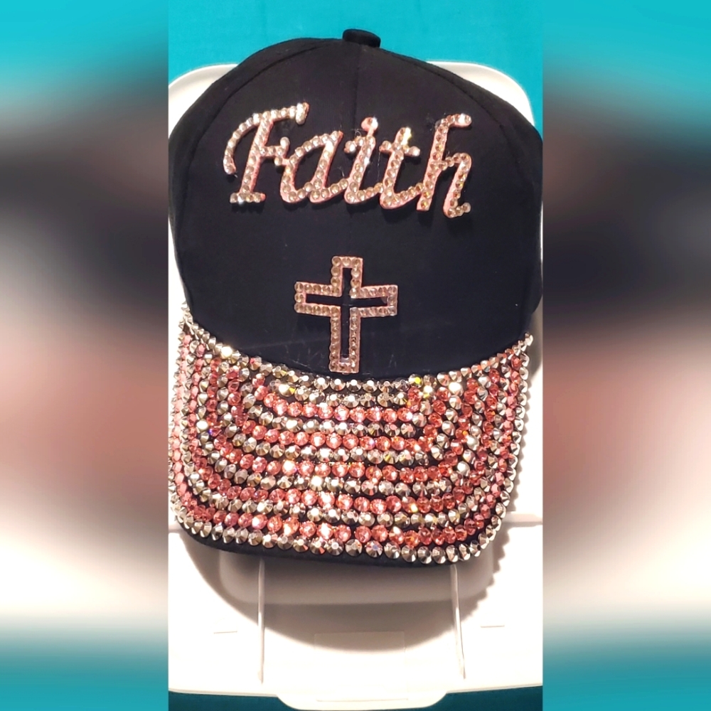 Brand-new bling FAITH cap & cross